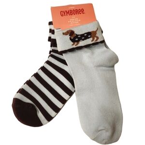 Gymboree 2-Pack of Cuffed Socks ~ Dachshund and Stripe Pair